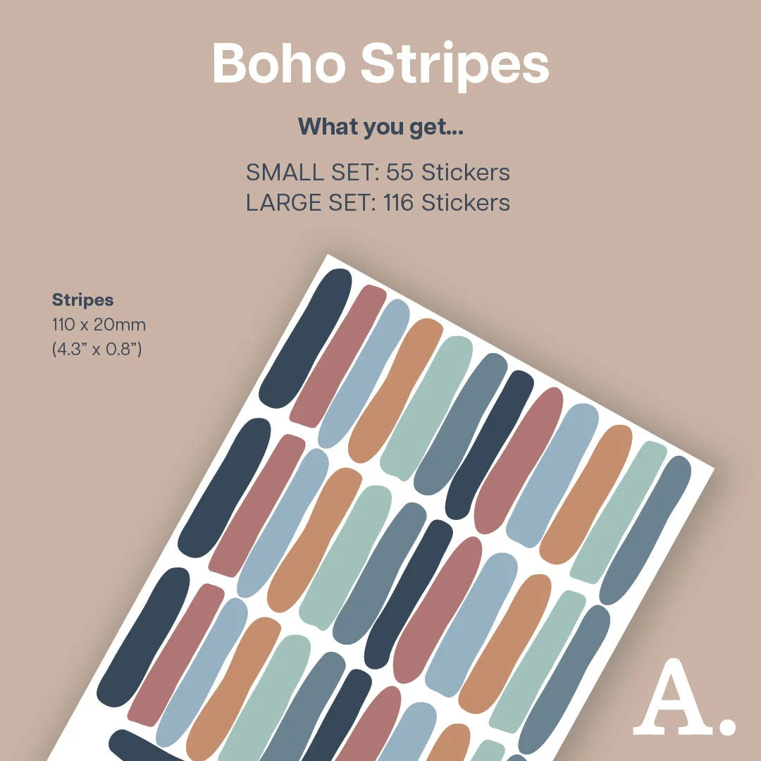 Boho #2 Stripes Wall Decal - Decals - Abstract Shapes