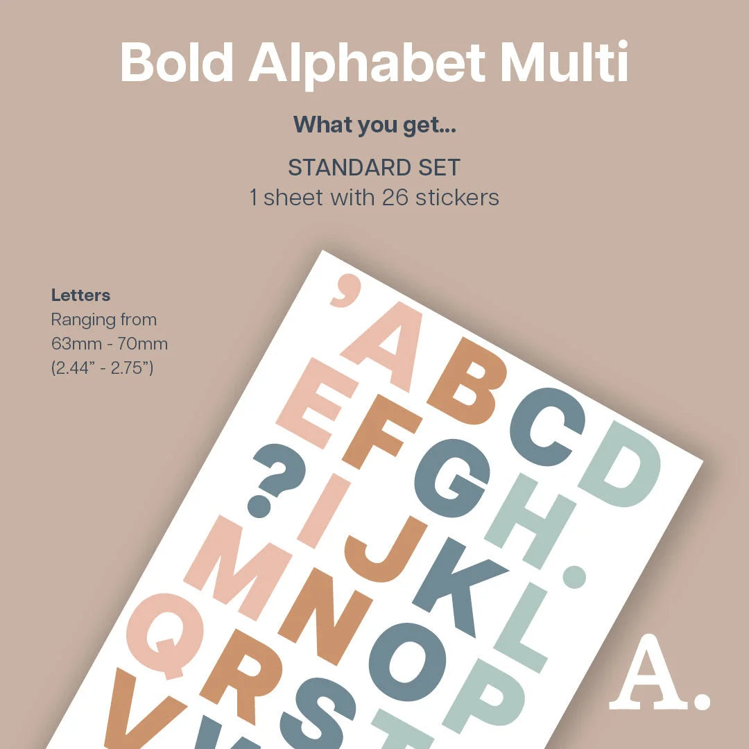 Bold Alphabet Fabric Wall Decal - Multi Decals