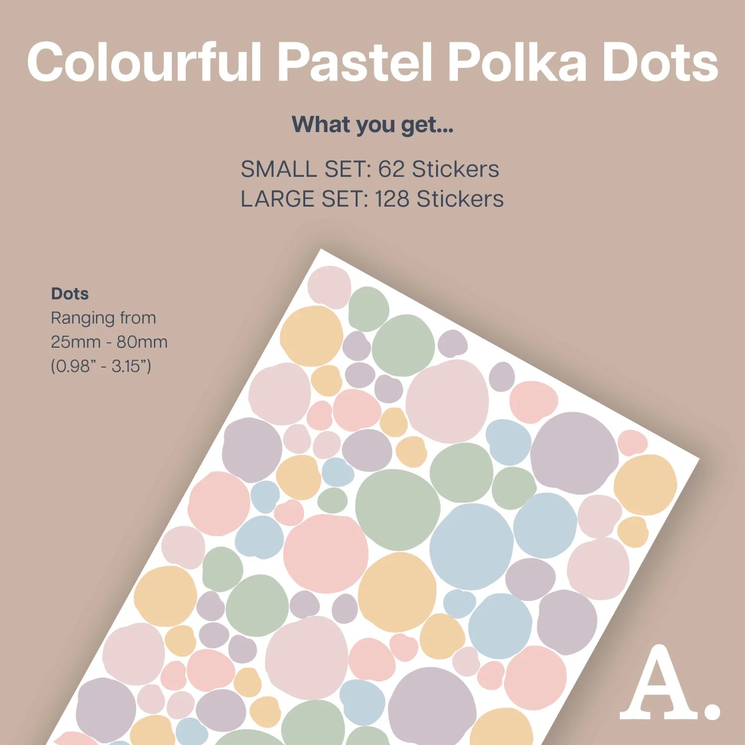 Colourful Pastel Polka Dots Wall Decal - Decals - Polka Dots