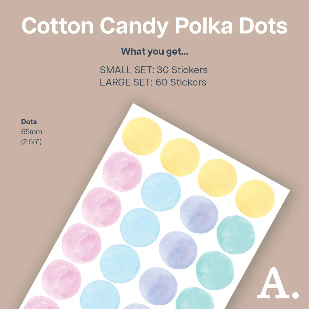 Cotton Candy Polka Dot Wall Decal - Decals - Polka Dots