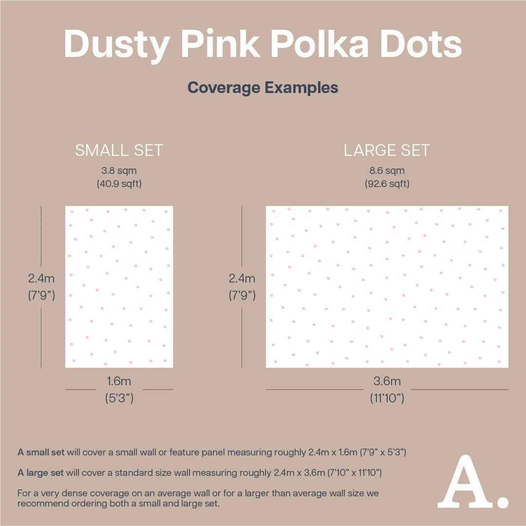 Dusty Pink Polka Dot Wall Decal - Decals - Polka Dots