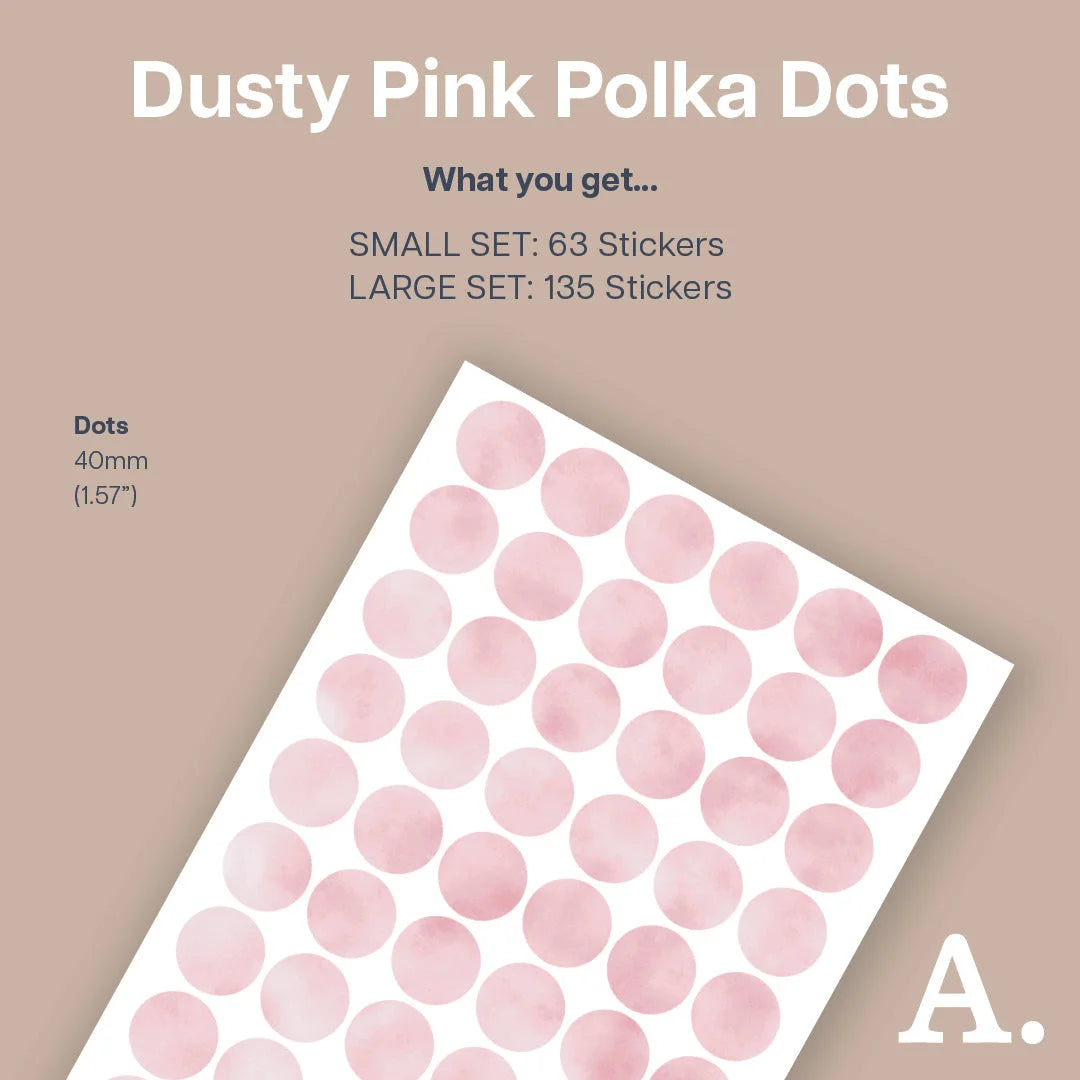 Dusty Pink Polka Dot Wall Decal - Decals - Polka Dots