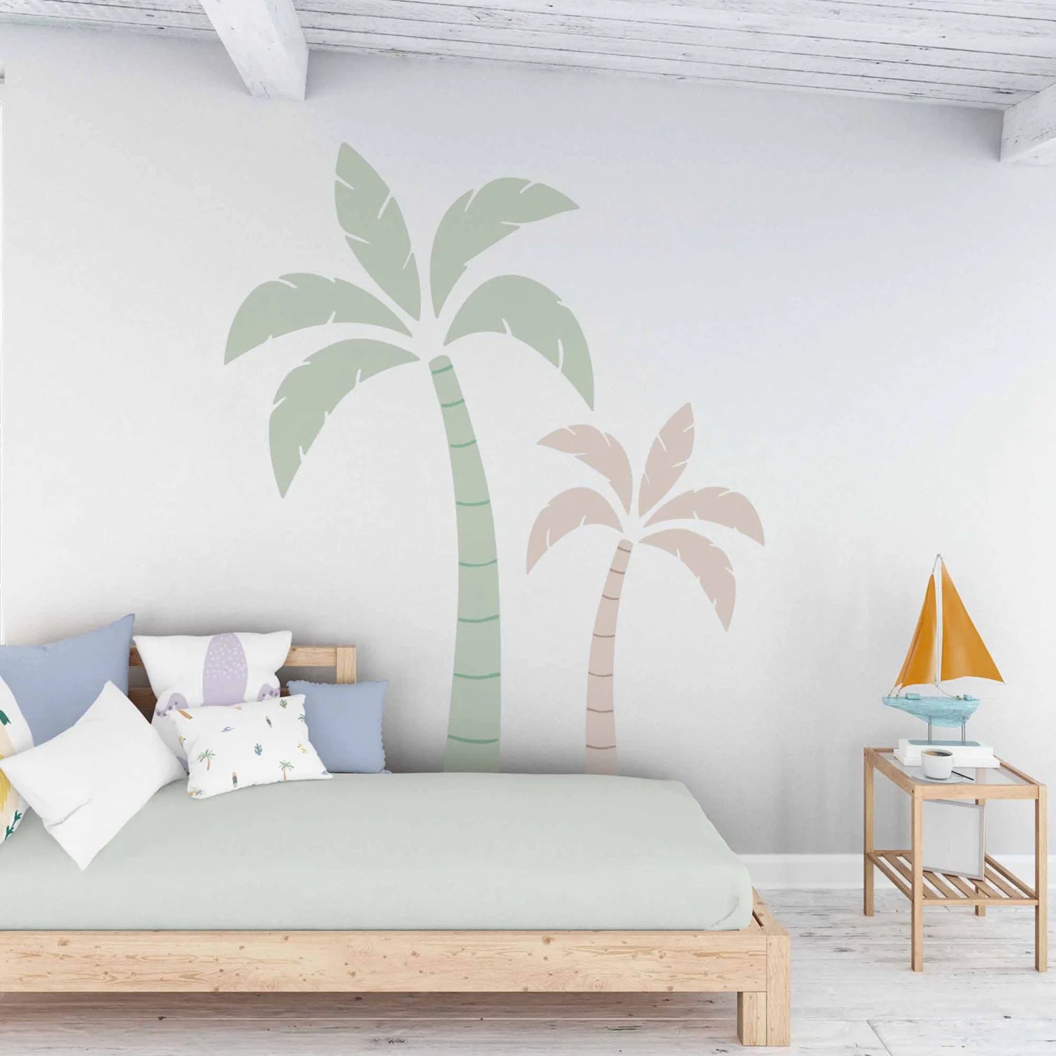 Green & Neutral Palm Tree Wall Decal - Large - Decals