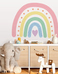 Rainbow Pastel Heart Wall Decal - Decals - Rainbow Sun